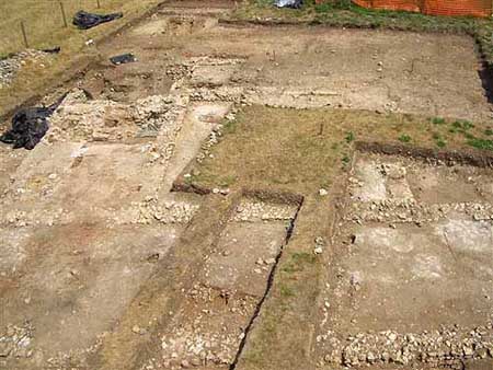 Aerial view from the south of the current trenches