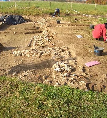 View of exterior walls of villa on north side