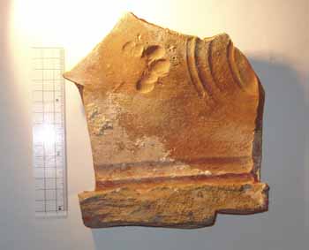 Tegula (roof tile) Sherd with Animal Footprint