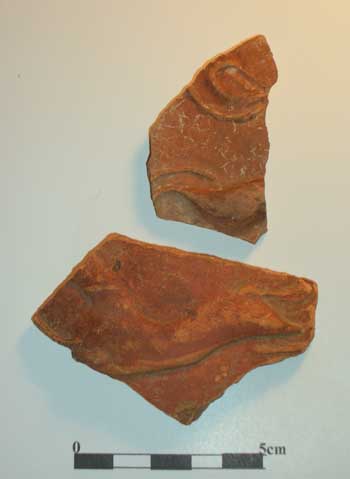 Hunting scene on Oxfordshire red slipped ware