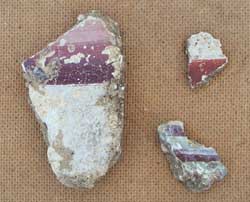 painted wall plaster from trench 7 extension