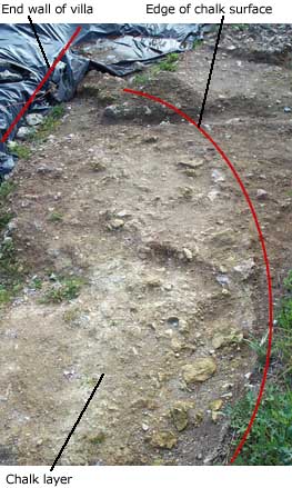 chalk surface in trench7 south west extension